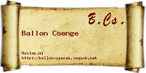 Ballon Csenge névjegykártya